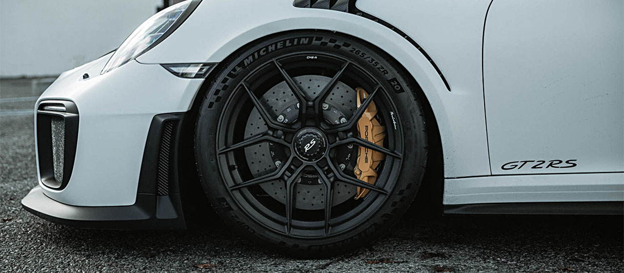 White Porsche GT2 RS Brixton Forged Wheels